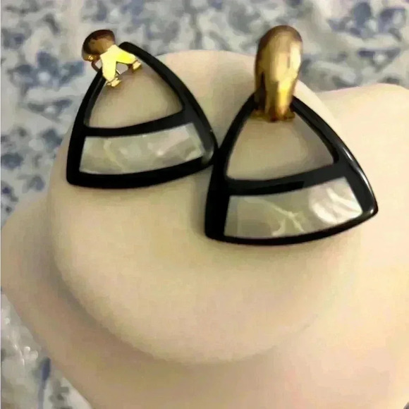 Vintage retro 80’s style clip or pierce earrings - Picture 1 of 5